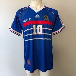 Zinedin Zidane France World Cup 98 Final Retro New Men's Blue Home Soccer Jersey